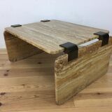 Table basse en travertin jaune, années 70/80