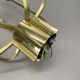 Large cubic brass 7 bulb flush mount ceiling light, italy 1970s