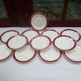 12 Rubis / Digoin dessert plates