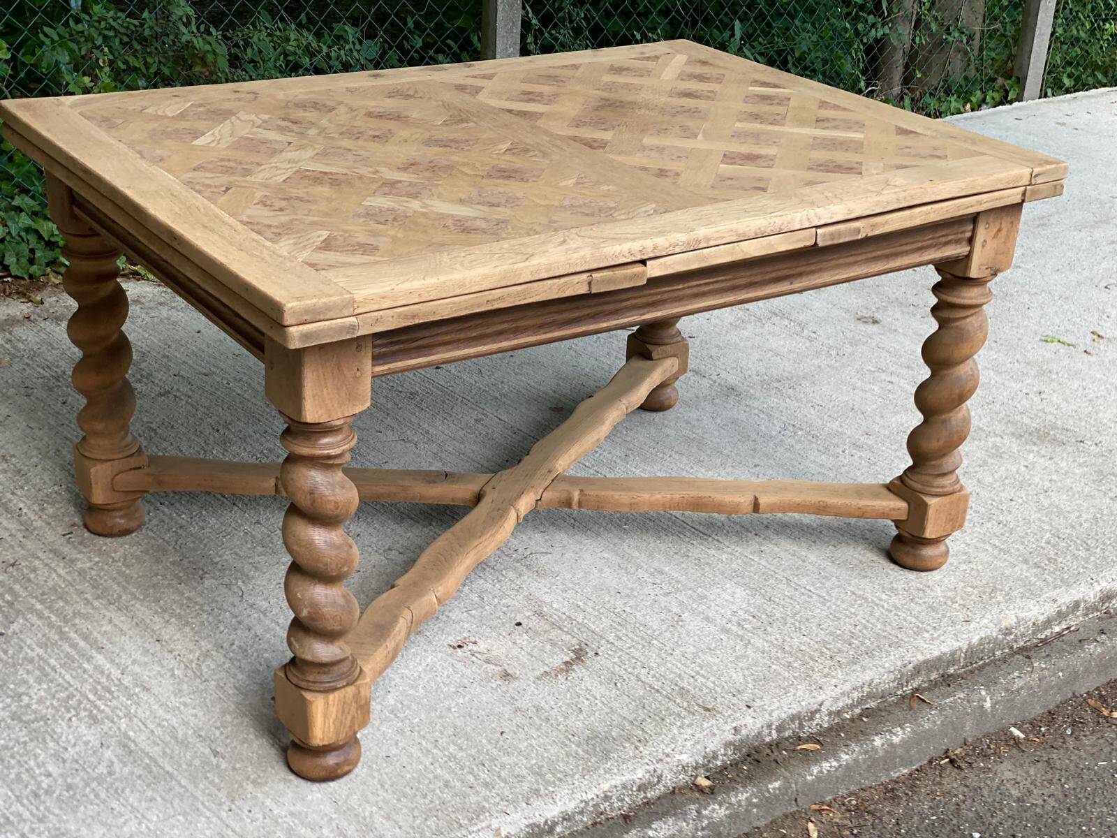 18th century monastery dining table renovated in solid oak 250cm