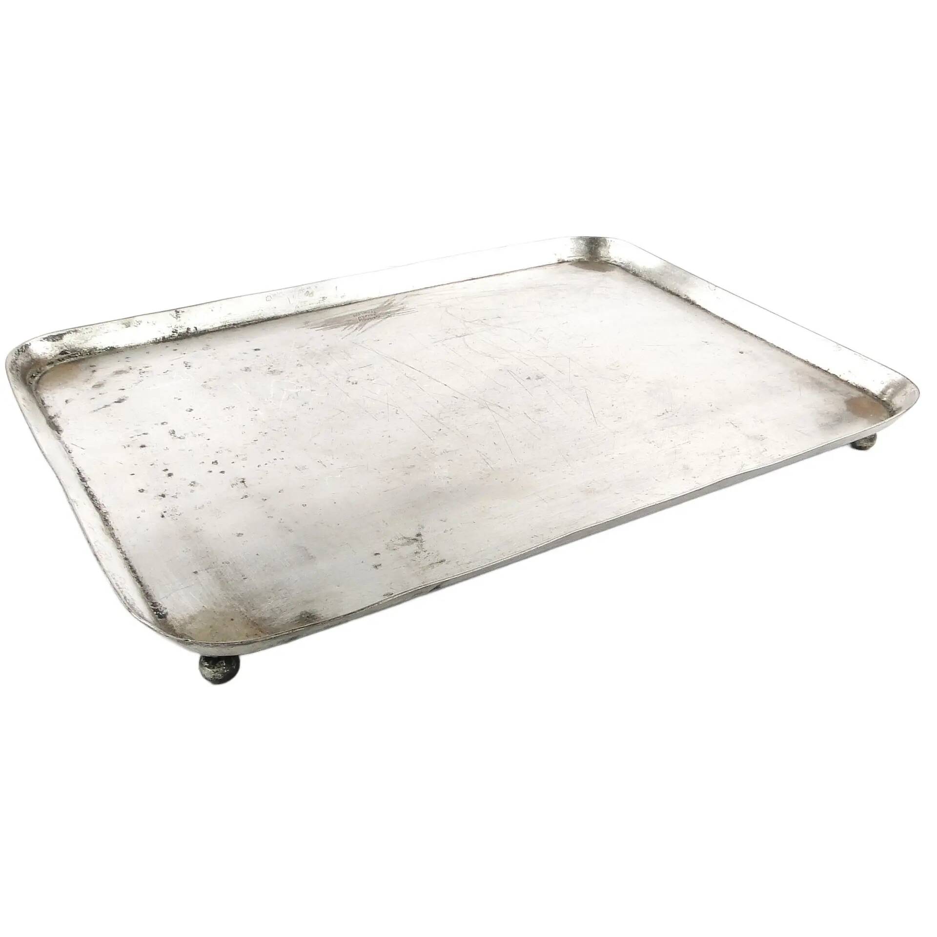 Art Deco tray, silver-plated brass, Norblin, Poland, 1930s