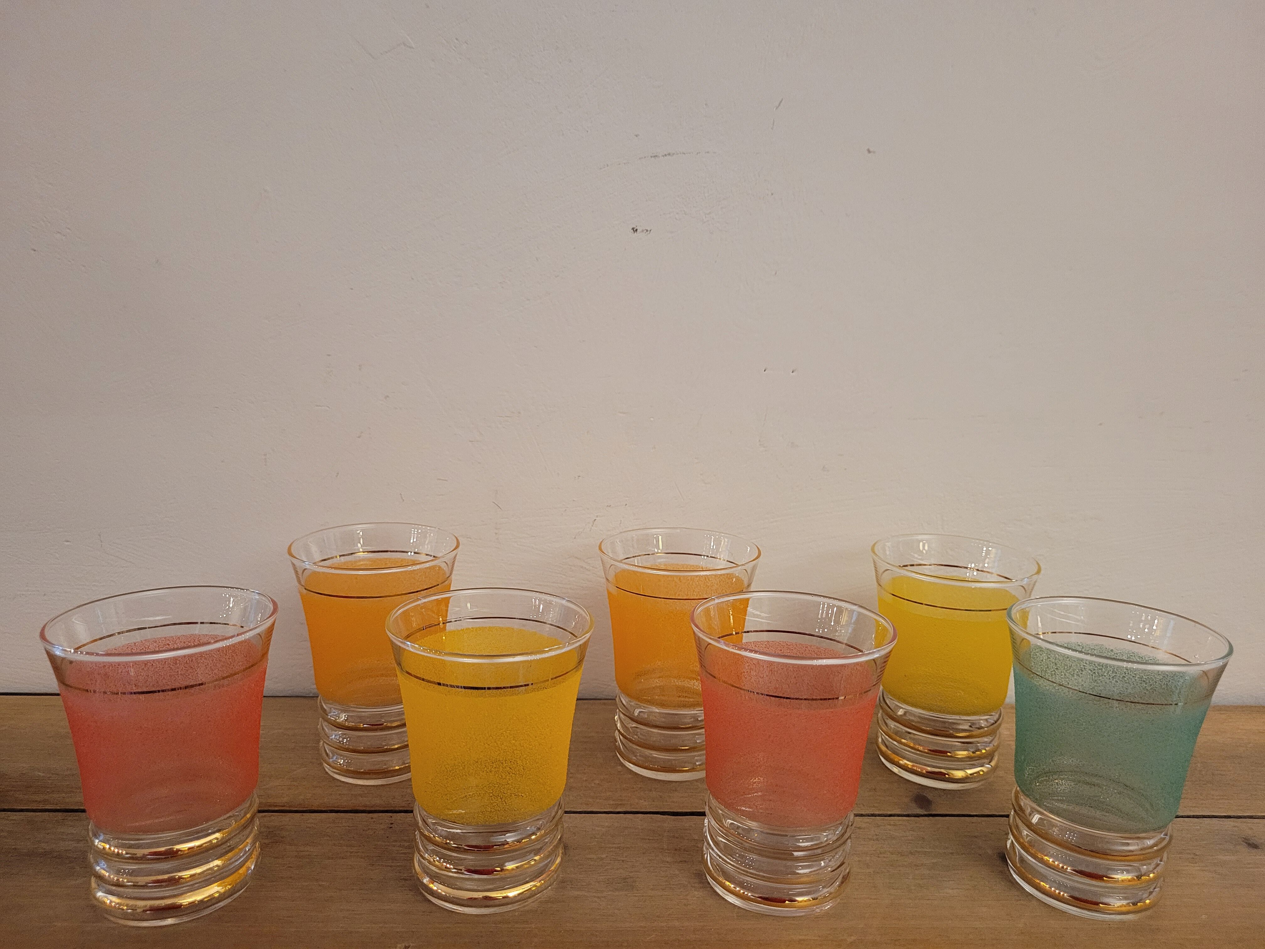 Colored granite glasses 60's