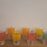 Colored granite glasses 60's