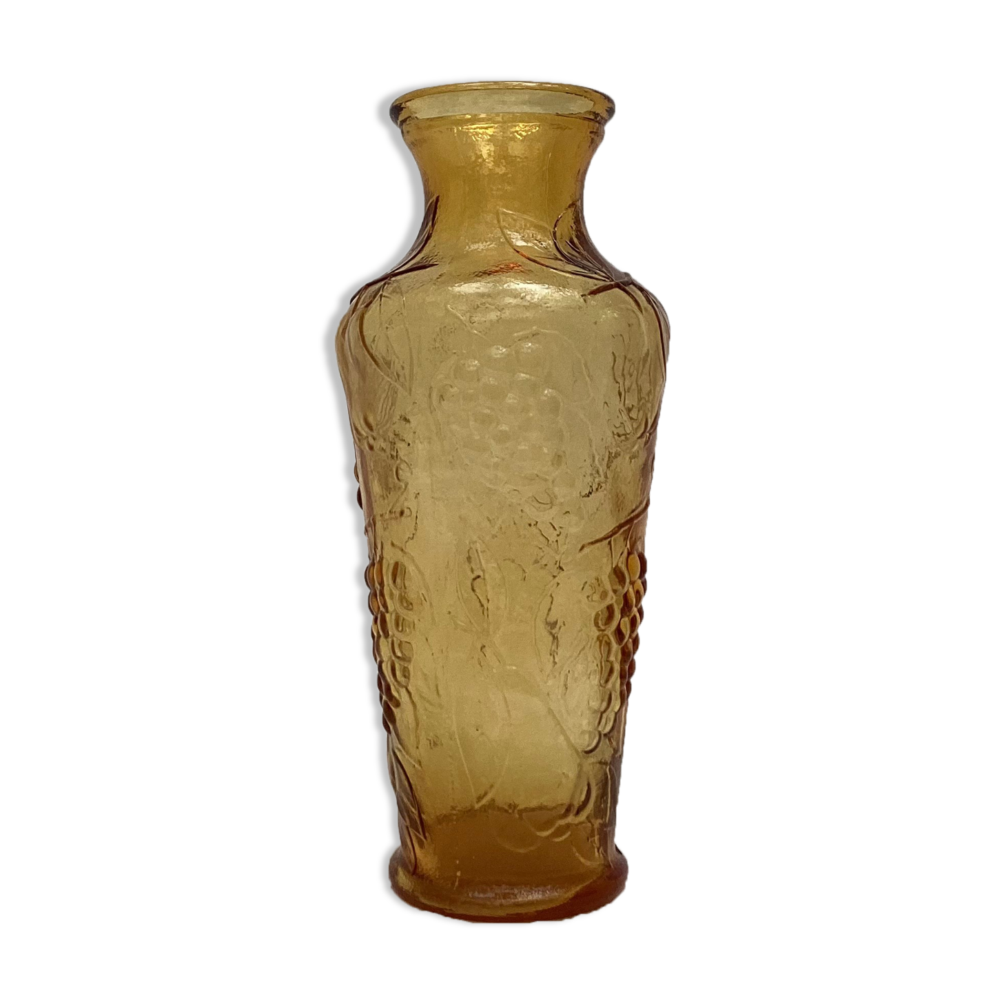 Italian vase in amber colored glass around the 1970s dimension -H-32,5cm L-14cm-