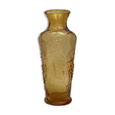 Vase italien en verre couleur ambre vers les années 1970 dimension -H-32,5cm L-14cm-