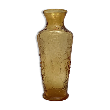 Italian vase in amber colored glass around the 1970s dimension -H-32,5cm L-14cm-