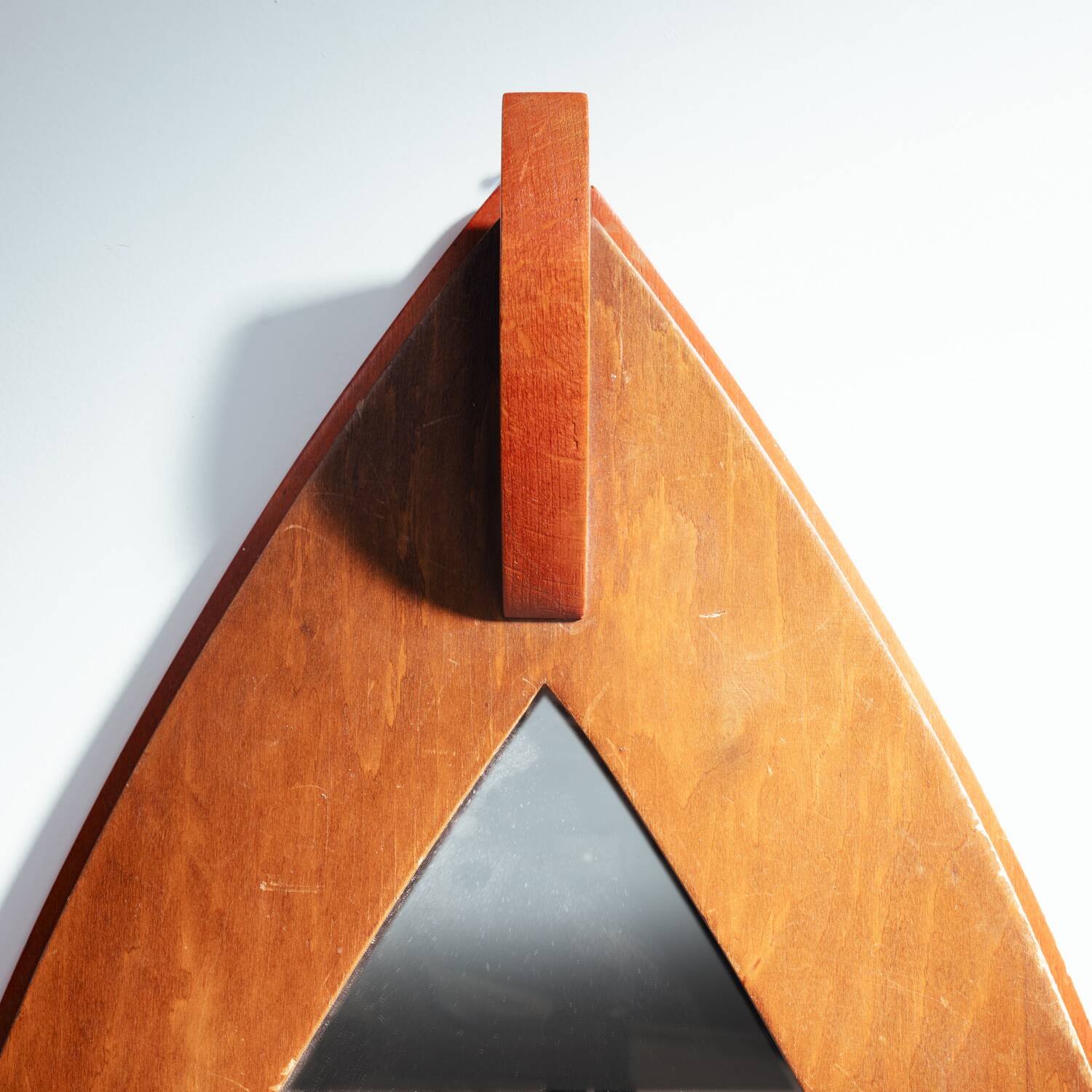 Art Deco Amsterdam School wall mirror in oak, The Netherlands, 1920s