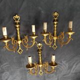 3 appliques en bronze dore louis xvi