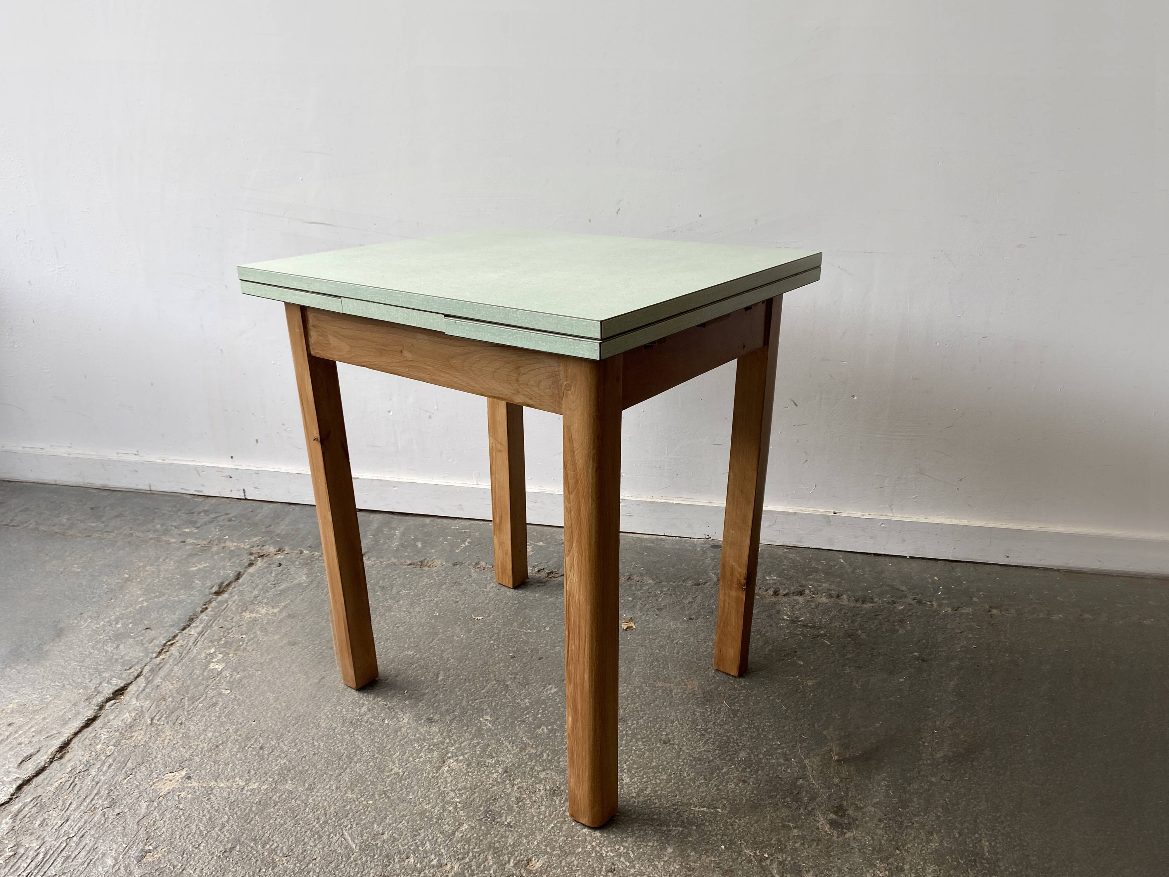 Mid-Century Vintage Draw-Leaf Kitchen Dining Table with Formica Top