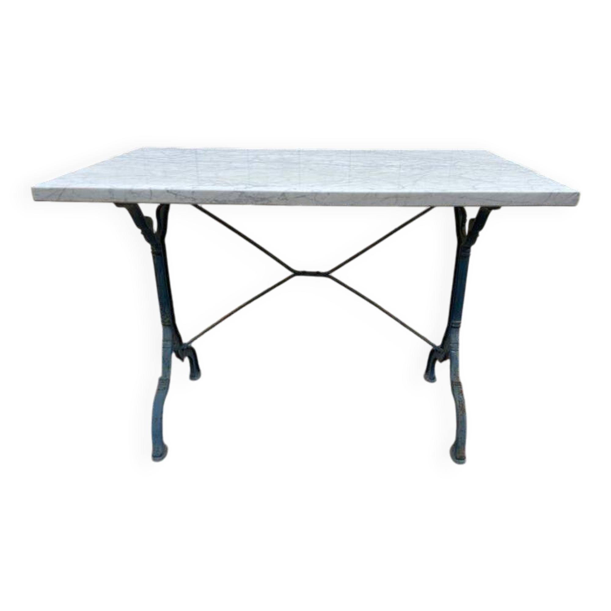 Table de bistrot en marbre et fonte