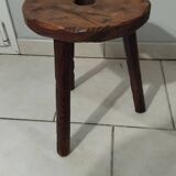 Vintage wooden perforated stool