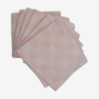 Six serviettes de table rose pastel