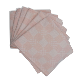 Six serviettes de table rose pastel