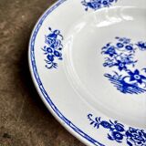 St Amand round hollow dish in blue earthenware