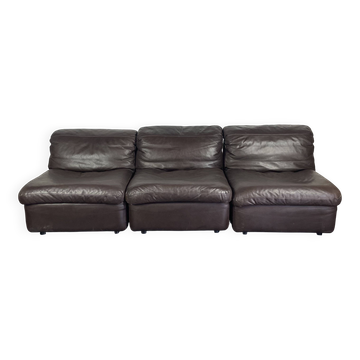 Three-module chocolate leather sofa Rolf Benz