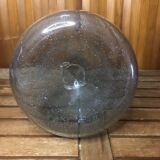 Ancienne bouteille style biot verre soufflé bullé bleuté vintage