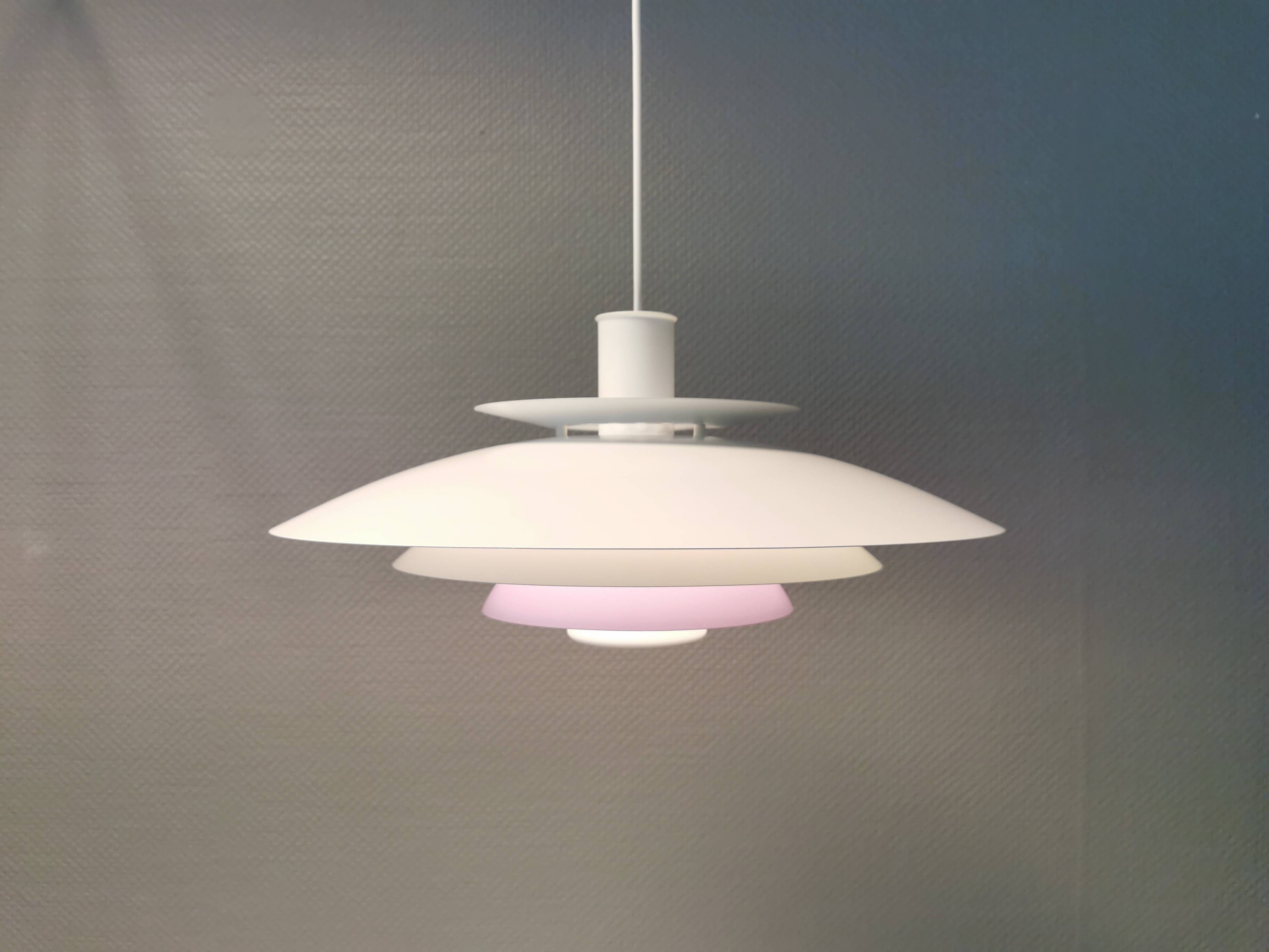Large hanging lamp by Danish Form-Light 1980s. Multiple layers of shades.