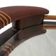 Old Superb Art Deco Style Tray Mirror Handle In Leather Or Faux Vintage