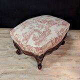Pair of Louis XV style walnut stools