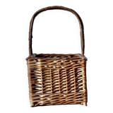 Panier de pique-nique vintage - porte-bouteilles en osier