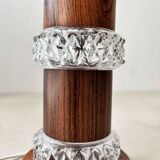Vintage table lamp rosewood crystal glass 1960s Fagerlund