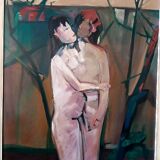 Oil painting on canvas, figures 1979 - Marcello Mori (Castelfiorentino 1925-2022)