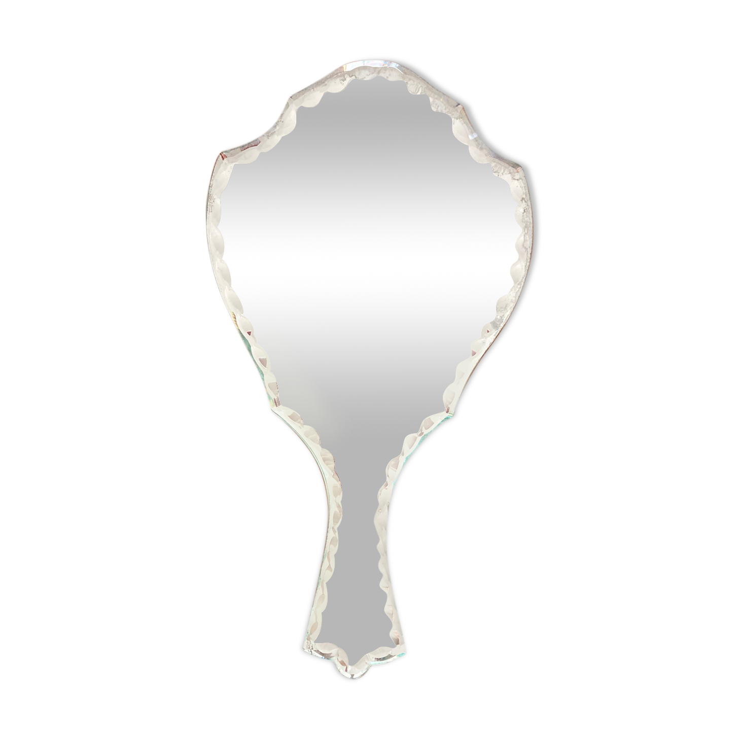 Miroir face à main biseauté 28x15 Vintage