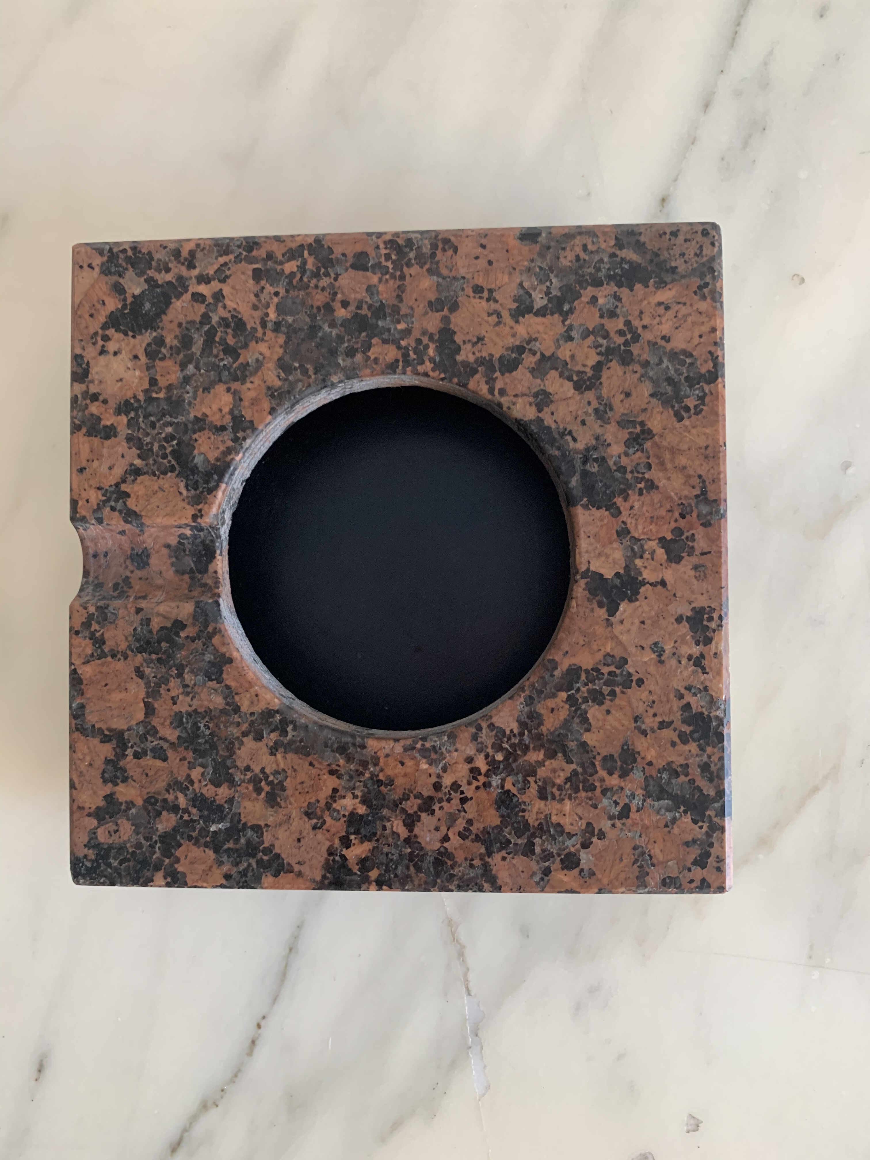 Red and black marble ashtray