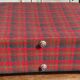Vintage suitcase in red and skai Scottish fabric