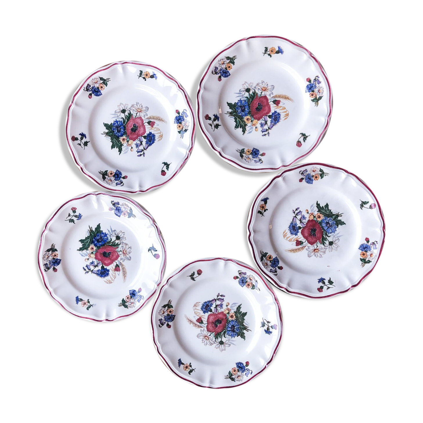 Set of 5 small plates modelE Agreste