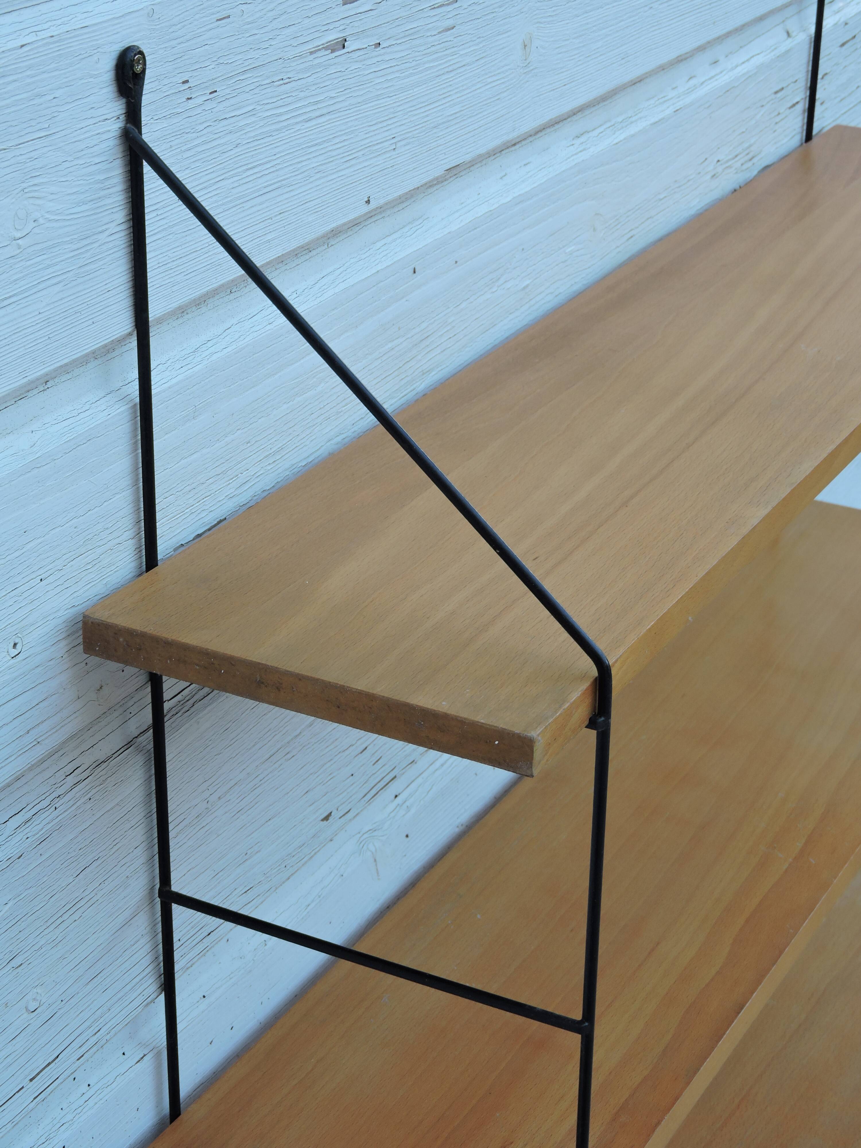 Wall shelf vintage wire and wood
