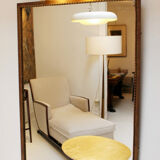 Lighting mirror in gilded wrought iron