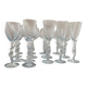 15 art deco glasses in French crystal with caryatid base