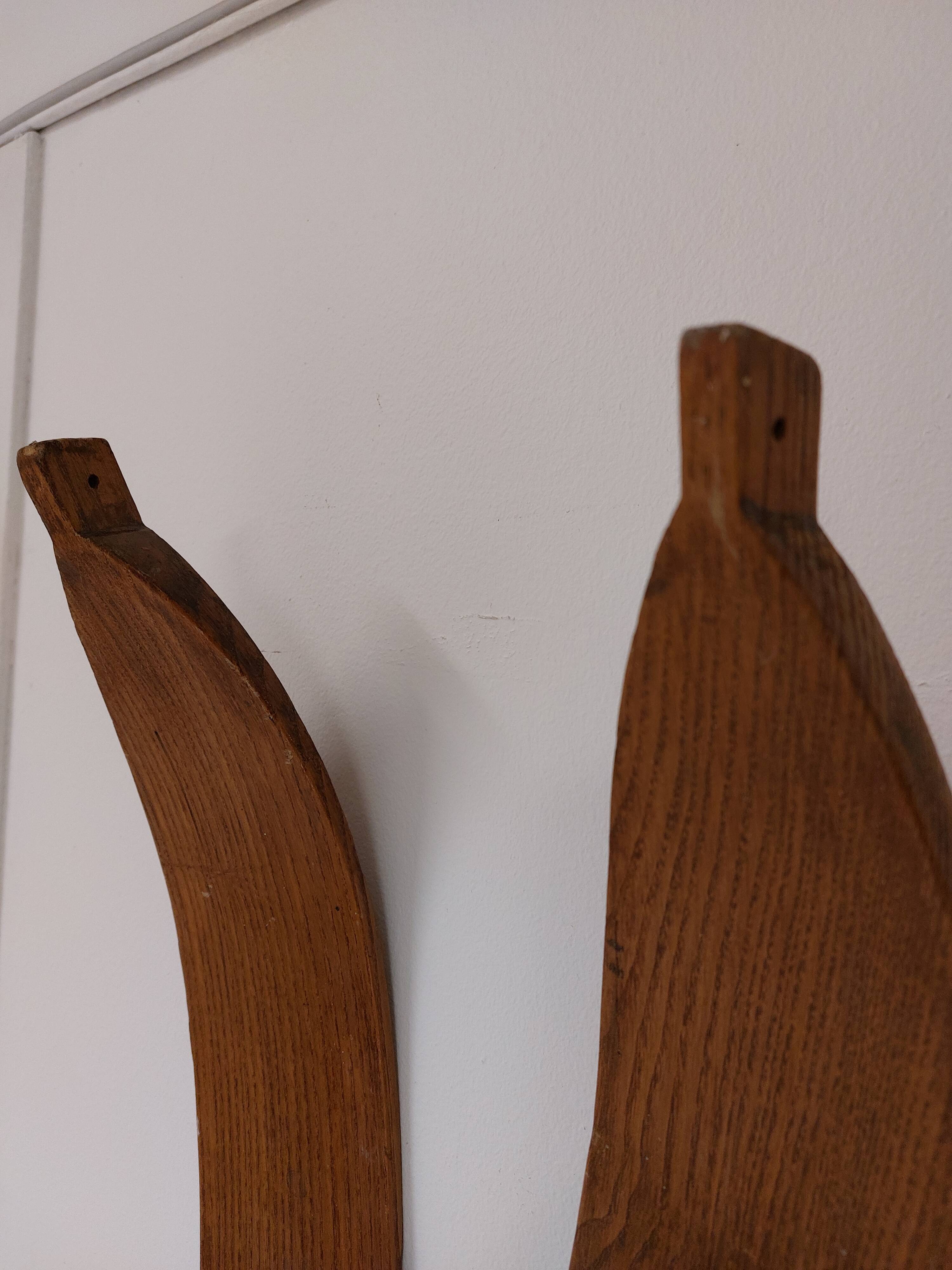 Pair of old wooden skis 195 cm