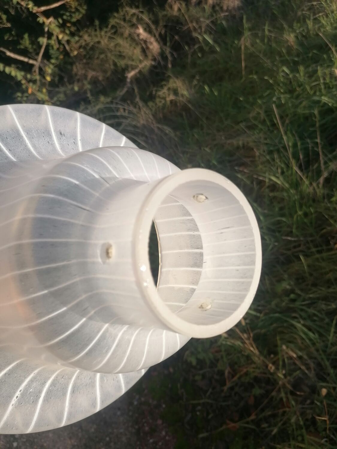 White striped glass pendant lampshade