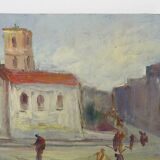 Oil on wood by Riccardo Capone Church 50s 60s