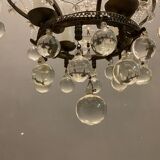 Vintage italian light pendant with murano glass drops