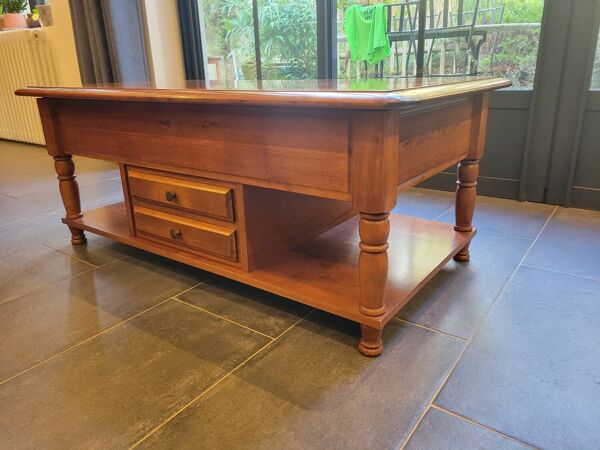 Table basse cocktail en merisier