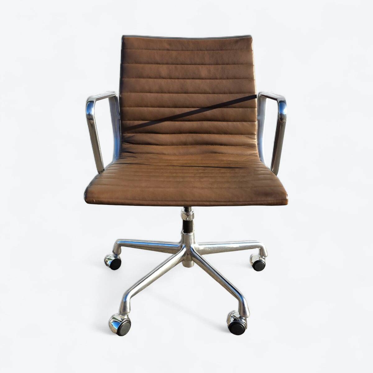 Brown Herman Miller Original Eames EA335 Desk Aluminium Chair