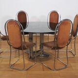 Dining room table and 6 chairs by Alessandro Alpizzi, 1970s, Set of 7