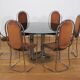 Dining room table and 6 chairs by Alessandro Alpizzi, 1970s, Set of 7