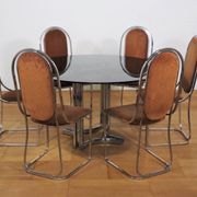 Dining room table and 6 chairs by Alessandro Alpizzi, 1970s, Set of 7