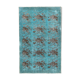 Handmade hi-low pile oriental 1980s 166 cm x 264 cm turquoise rug