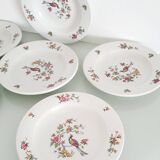 Set of 6 "Bird of Paradise" soup plates from Sarreguemines