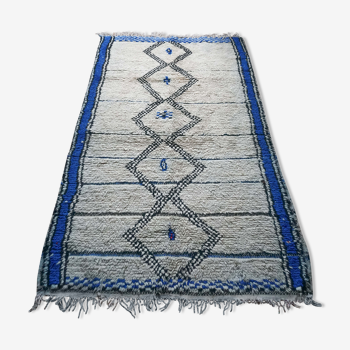 Old azilal carpet blue and white