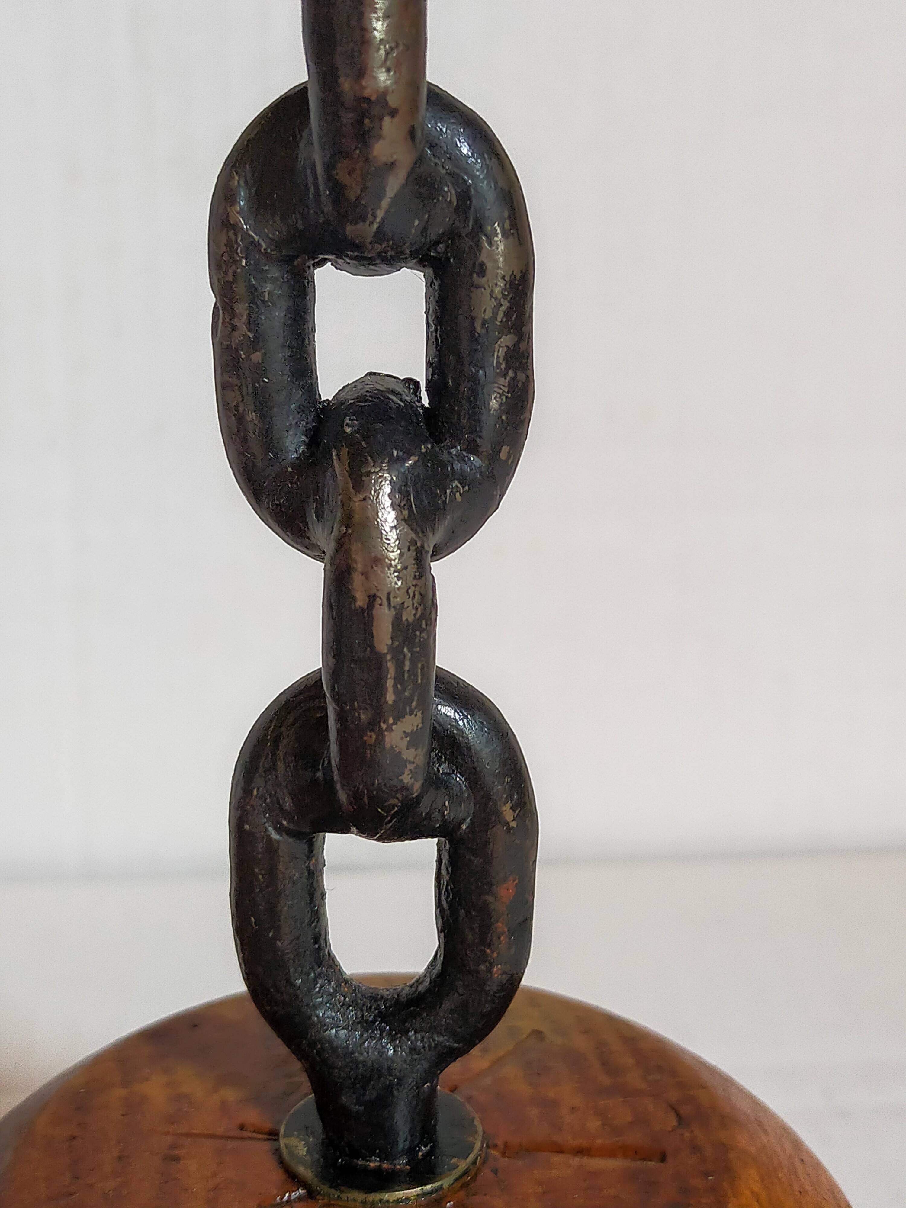 Duo of brutalist Art-popular candlesticks 50s