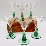 6 crystal champagne cocktail glasses, Luminarc France