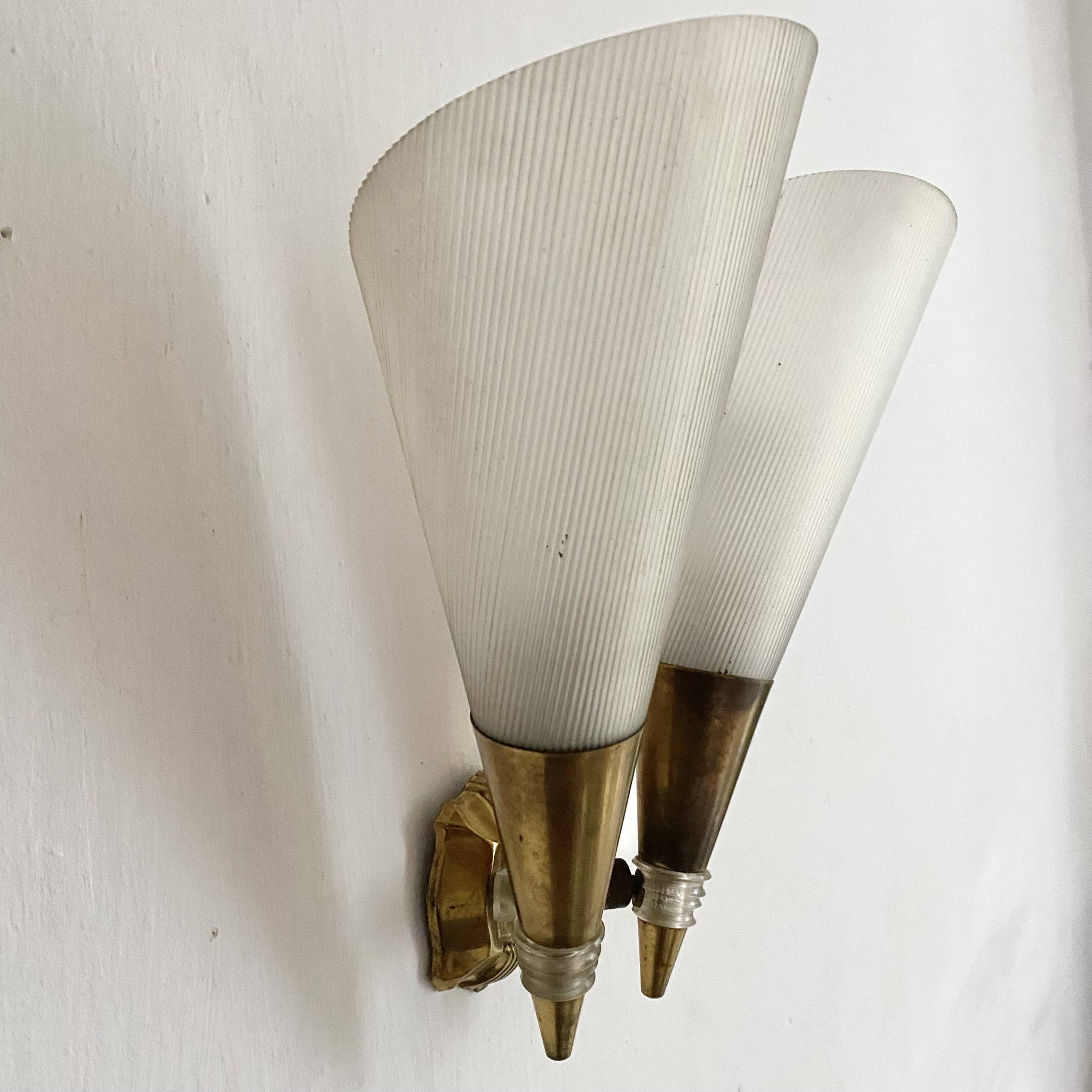 Adjustable conical wall lights from the 60s