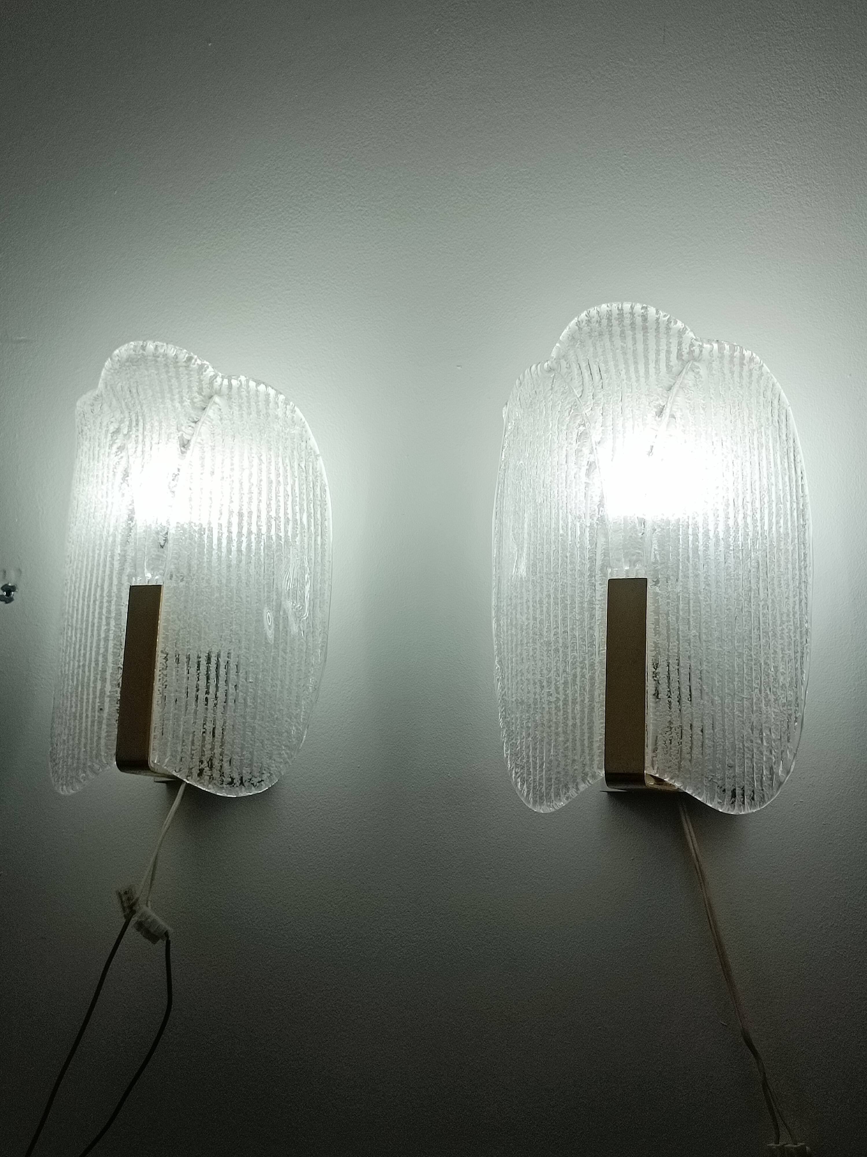 Wall sconces by Carl Fagerlund for Orrefors 1970s