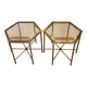 Paire de tables basses en faux bambou dans le goût de Bagues ca.1960.